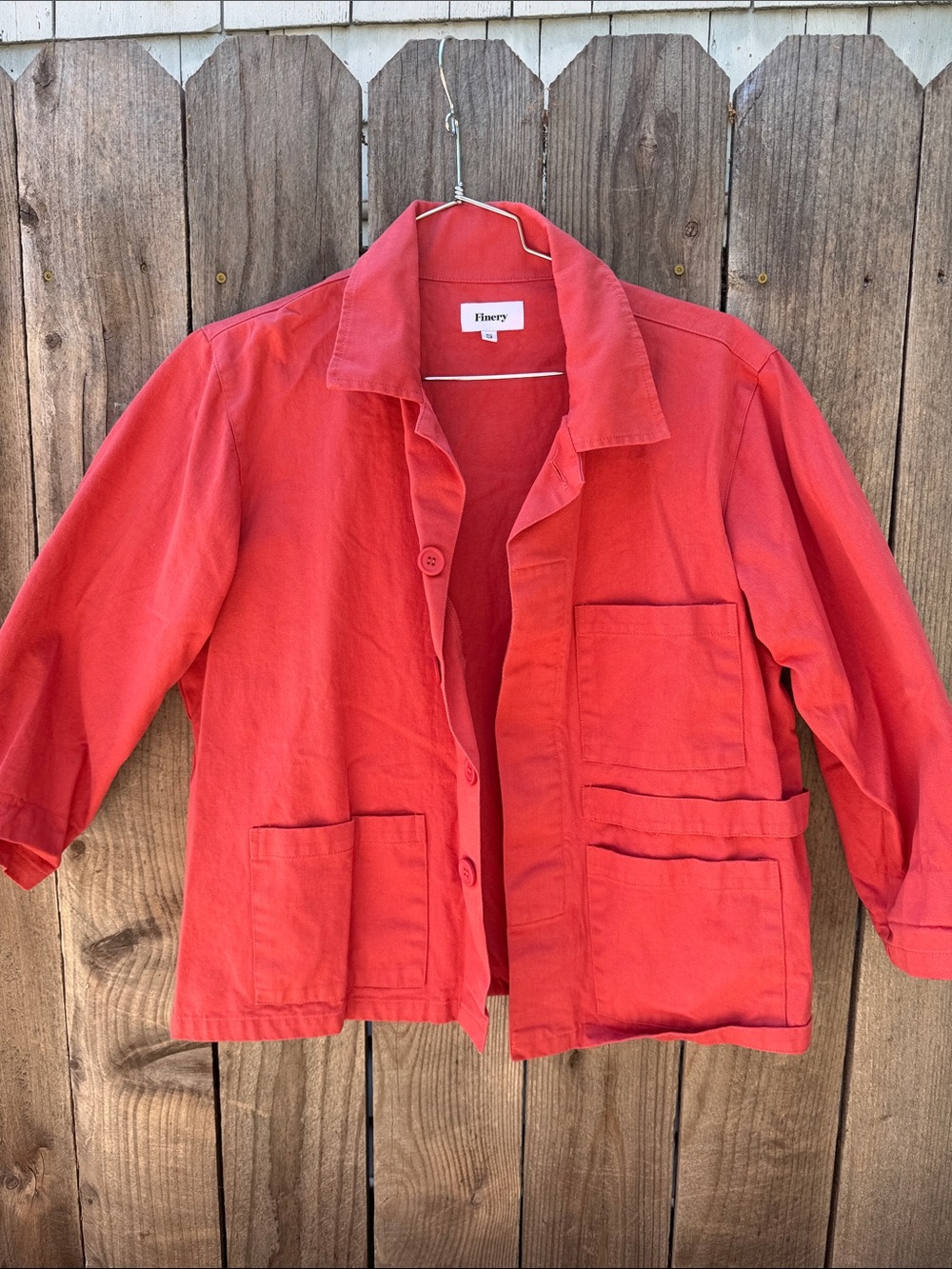 Finery Burnt Red Cotton Utility Jacket